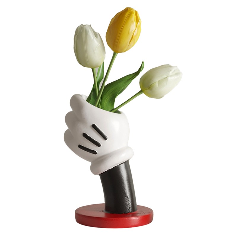 Hand Shaped Vase Cute Easy to Clean Cartoon Decorative Vase