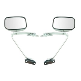Driver & Passenger Side Mirror Set with Chrome Housing Compatible with 1987-1991 Ford Bronco F-150 FO1320102 FO1320127 FO1321102 FO1321127