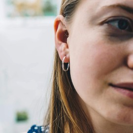 Philip Jones Sterling Silver Twisted Knot Hoop Earrings