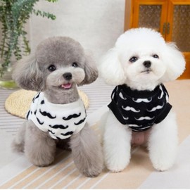 Mustache Pattern Dog T-Shirt for Outdoor Wear Pet Apparel Black - M 5ea