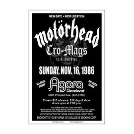 Raw Sugar Art Studio Motorhead 1986 Cleveland Concert Poster