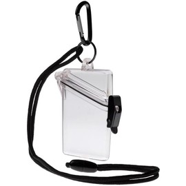 Clear Waterproof ID Card Badge Holder Case Waterproof Sports Case Vertical Badge Holders with Lanyard and Keychain,Identification Badges and Supplies,Labels, Office and School Supplies (Transparent)