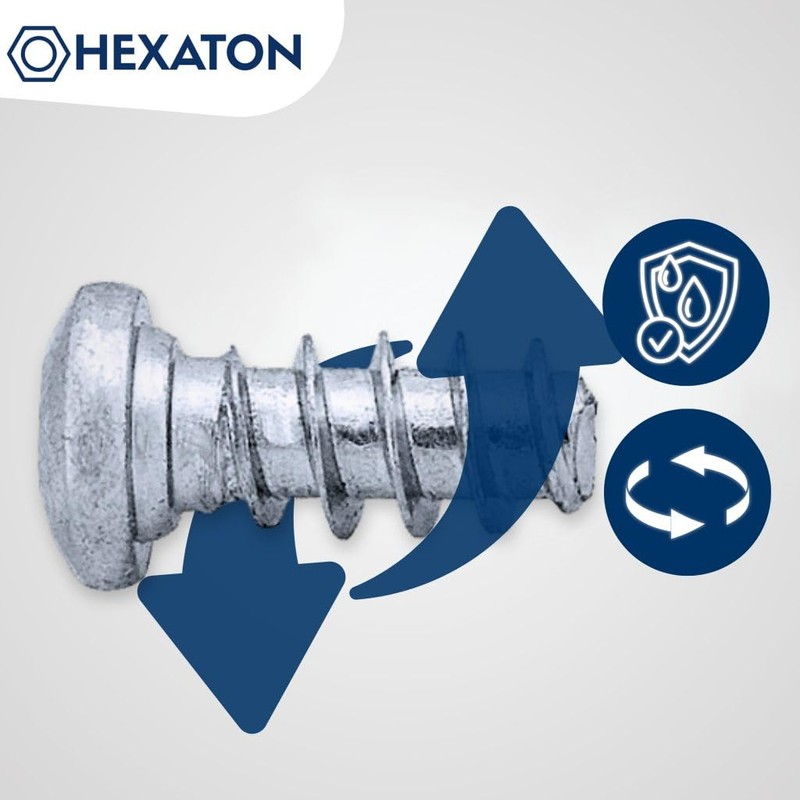 HEXATON Euro Screws with Round Head - 6.3 x 16