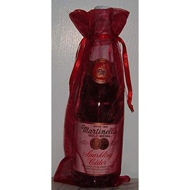 IGC 6x14 Organza Sheer Bags - Bottle/Wine Bags Gift Pouch - Satin Ribbon Closure - Red (3 Bags)