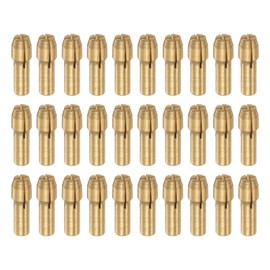 HARFINGTON 30pcs Brass Collet 0.8mm Brass Drill Chucks Mini Electric Grinder Quick Change Drill Chuck Bit Sets for Rotary Tools, 4.3mm Shank Diameter