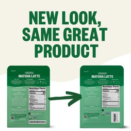 FGO Organic Matcha Latte Powder, 16 Ounce Bulk Resealable Bag, Japanese Matcha with Organic Cane Sugar, Lightly Sweetened, Packaging May Vary (Pack of 1)