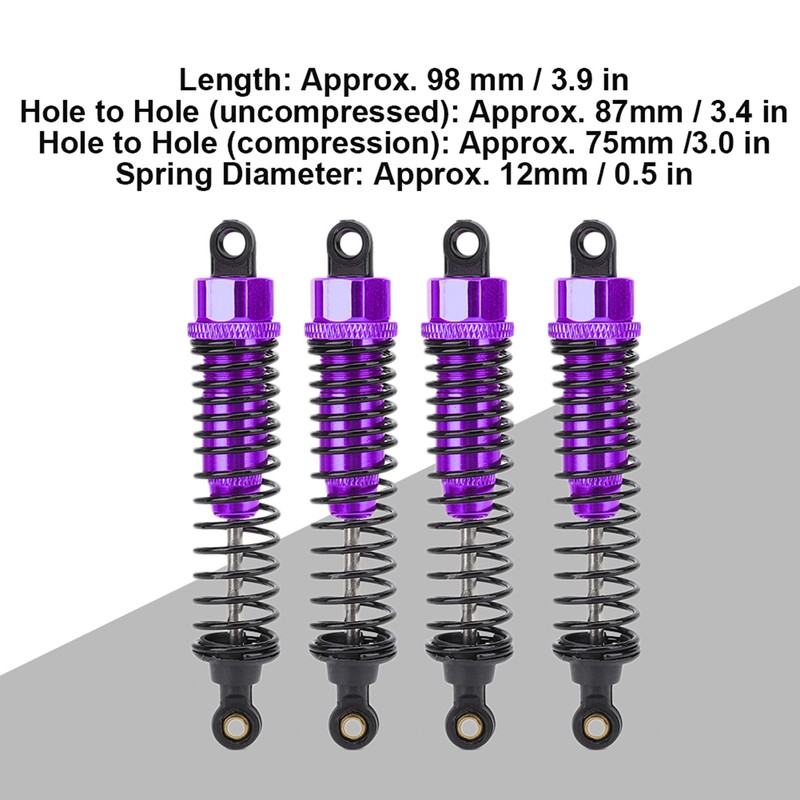 4Pcs RC OffRoad Vehicle Metal Shock Damper Part for HSP