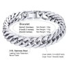 Silver Cuban Link Bracelet for Men Tarnish Free Bracelet Stainless
