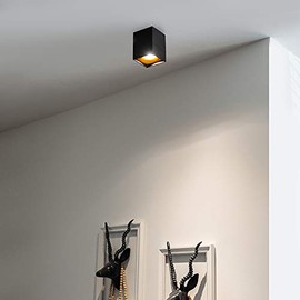 QAZQA - Modern Modern Surface-Mounted Spot I Spotlight I Ceiling Spotlight I Spotlight I Lamp I Light with Gold I Brass - Quba delux I Living Room I Bedroom - Steel Cube - LED Suitable GU10