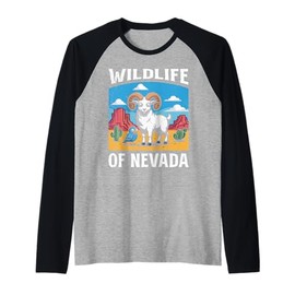Death Valley WILDLIFE OF NEVADA Big Horn Sheep National Park Raglan Baseball Tee