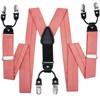 Dubulle Mens Coral Suspenders and Pre tied Bow Tie with