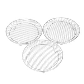 3PCS Fryer Rack Set Stainless Steel Round Stackable Multi Layer Dehydrator Rack for Cosori for Cozyna 4.8 to 6.6L Fryers