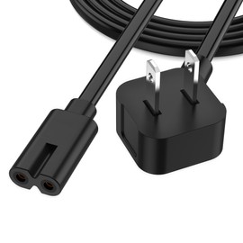 AGVEE AGVEE 6.6ft Power Cord Compatible with JBL PartyBox 100 110 200 300 310 710 1000 On-The-Go Speaker Soundbar, 90 Degree Angled 18AWG ETL Listed 2-Prong Power Supply Replacemnt Cable, Black