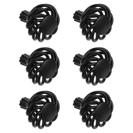6Pcs Black Birdcage Cabinet Knobs, Zinc Alloy Wardrobe Handles, Vintage Drawer Pulls for Cupboards, Decorative Round Door Knobs for Home Decor