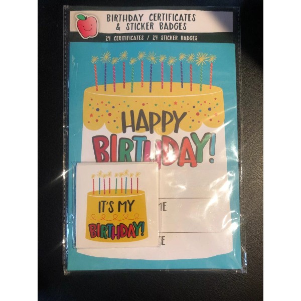 Cvs Happy Birthday Certificates & Sticker Badges 25 Count For