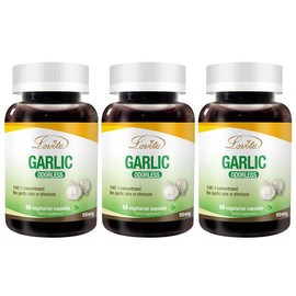 Lovita Odorless Garlic Extract | 5000mg | 1.25% Allicin | Gluten-Free | Support Immune Cardiovascular Health | 60 Vegetarian Capsules (Pack of 3)