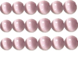 Hebras de cuentas de ojo de gato de 6 mm grado "A", fibra óptica, 32 colores a elegir (lavanda)