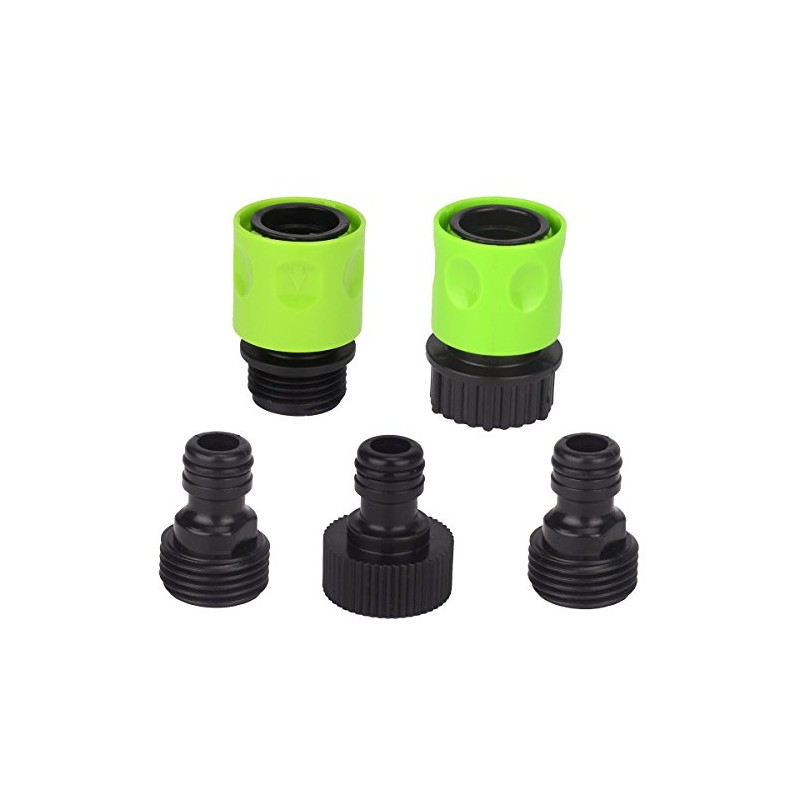 Set of 5 Complete Garden Hose Quick Connect Kit Plastic