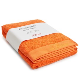 s.Oliver Bath Towel 70 x 140 cm - 100% Cotton, 600 g/m², Soft and Absorbent, Bath Towel Orange