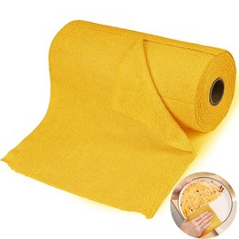 Reutilizables Paños de Cocina, 85 Hojas, Rollo de Toalla de Microfibra, 25 * 25 Cm,Fuerte Absorción de Agua, Adecuado para la Limpieza de Cocinas, Automóviles, Muebles (1, Amarillo)