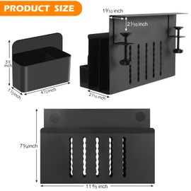 CIBOTIES 2 Tier Desk Side Storage Holder Desk Organizer for Laptop Clamp-On Desk Shelf, Drilling Standing Desk Drawer, For Office Supplies & Studio Essentials (Black)