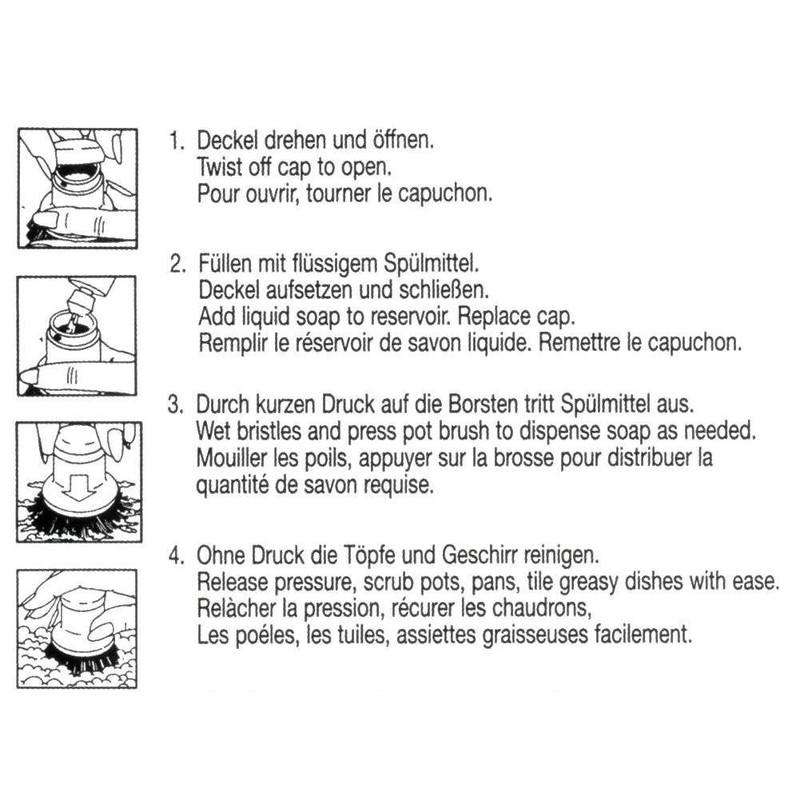 MAAJ Round Dish Brush with Dishwasher Dosing System - Made