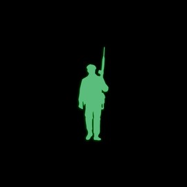 Soldier Silhouette Army Ranger Style 3 Glow in The Dark Sticker Decal for Phone Tablet Laptop Car Truck Window | 4" Sticker | Green