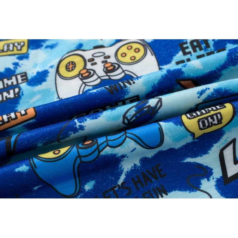UNICABBIT21 Pajamas for Boys Cute Blue Gamer Short Sleeve and