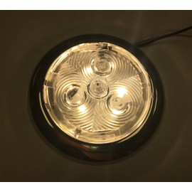 Low Profile RV Marine 12V Stainless Steel 3 LED Incredibly Bright Area Light