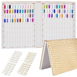 PH PandaHal 216 Nagelfarbkarte Display Nagellack Display Buch Nagelfarben Buch mit 240 falschen Nageltips Maniküre Praxis Karteikarte Gel-Lack-Kartenbuch für Nagelstudios DIY Nagelbedarf