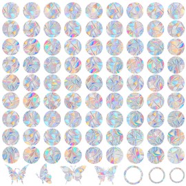 88 Pieces Window Decals for Bird Strikes - Anti-Collision Window Decals to Save Birds from Window Collisions,Non Adhesive Reusable Vinyl Rainbow Window Stickers