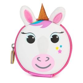 boppi Tiny Trekker Children's Key Travel Bag Coin Handbag Mini Travel Purse Key Bag Zip Clutch Bag, Unicorn