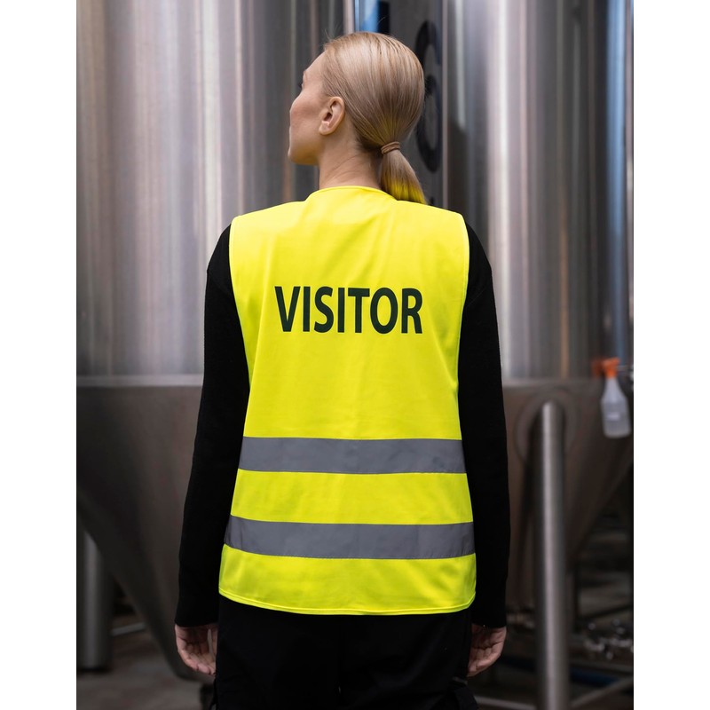 GIDUTEX Safety vest with reflective strips, washable, yellow