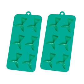 HIC Kitchen Silicone Mermaid Tails Ice Cube Tray, Non-Stick, Set of 2, Each Tray Makes 6 Mermaid Tails