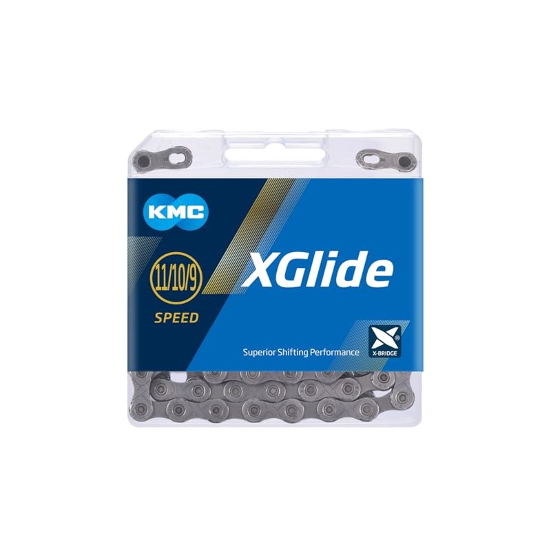 KMC xGlide 9, 10 & 11 Speed Chain, Grey, 126