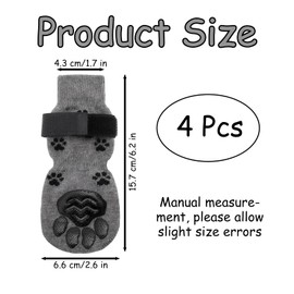2 Pairs Dog Socks Shoes, Waterproof Non Slip Paw Protectors With Grips, Boot Bandage Design Stop Licking Post Surgery Recovery
