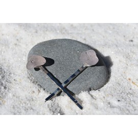 Genuine Surf Tumbled Purple Sea Glass Hair Pins (Set of 2)