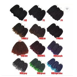 Generic (6 pack) 8inch 110g 30strands/pc Fluffy Spring Twist Crochet Hair Braiding (27/613, 8 inches)
