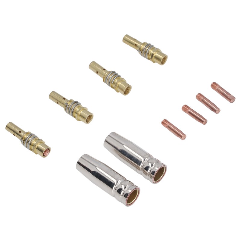 MIG Welding Consumables Kit Copper Contact Tips Connecting Rods Nozzle