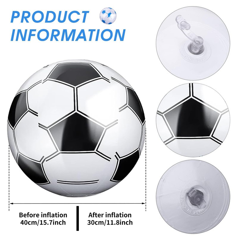 Roontin Inflatable Football, 3 Pack with Pump, for Kids and