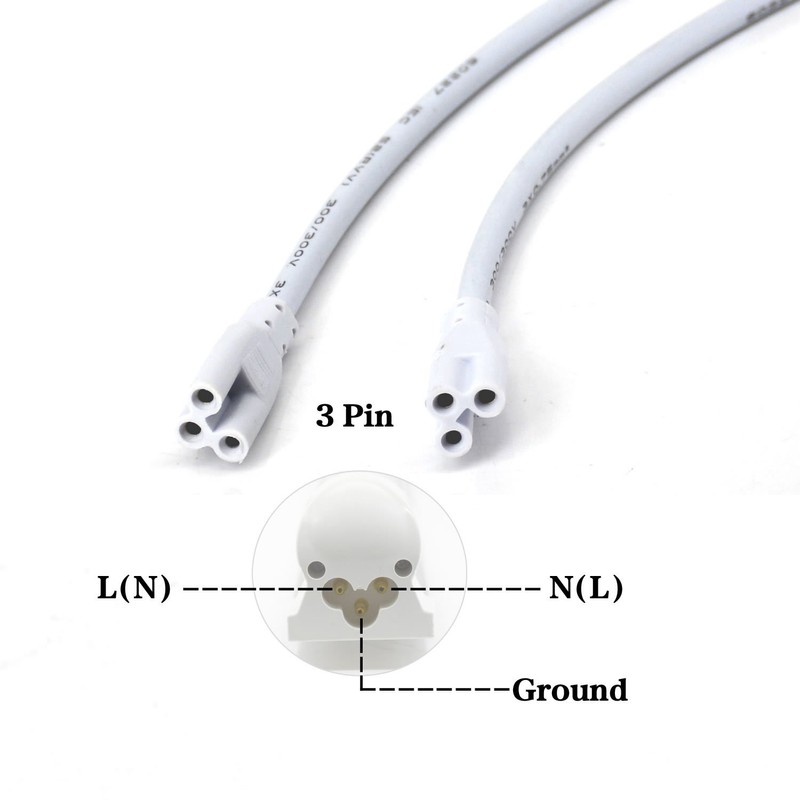 1FT T5 T8 LED Lamp Connecting Cords, Dual-Ended Connector Cable