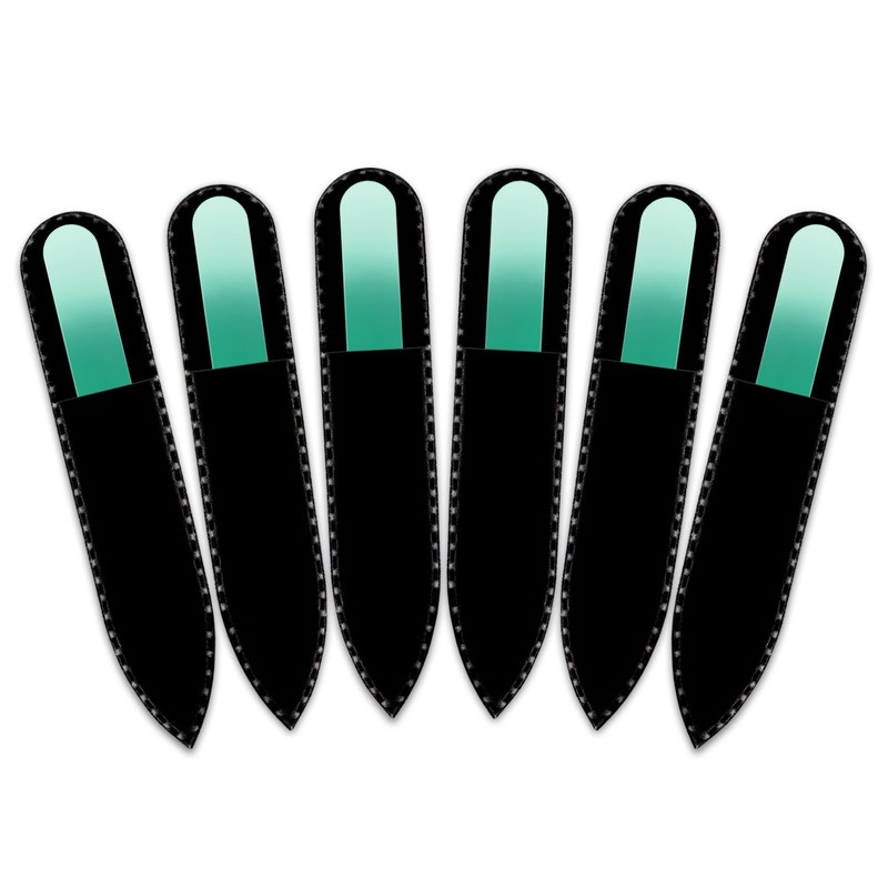 Mont Bleu Coloured Glass Nail File, in Black Velvet Case,