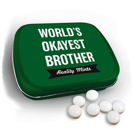World’s Okayest Brother Mints – Gifts for Brothers – Funny Brother Gifts – Mint Tins - Stocking Stuffers – Wintergreen Mints – Unique for Him – Little Brother Big Brother Reality Mints