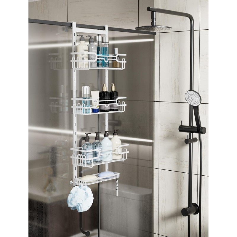 Consumest Over The Door Shower Caddy - 4 Tier Adjustable