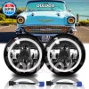 QULOOX Pair 7" Inch Round LED Headlights Hi/LO Sealed Beam