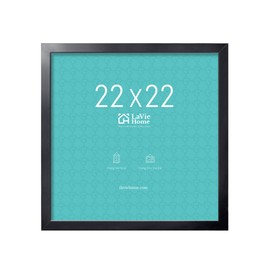 LaVie Home 22x22 Picture Frame, Square Poster Frame with High Definition Plexiglass, Horizontal or Vertical Wall Gallery 22 x 22 Frames Suitable for Photos, Artworks, Posters,Puzzle, Black 1pc