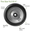 Marathon 9x3.50-4" Flat Free Lawnmower Tire on Wheel, 4" Centered