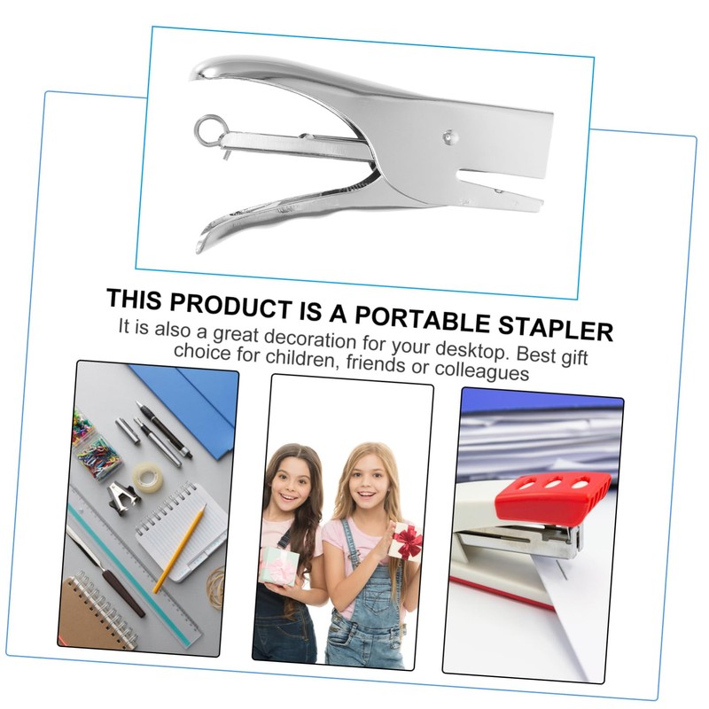 GRIRIW Hand Grips Needleless Stapler Holds 20 Sheets Metal Pliers