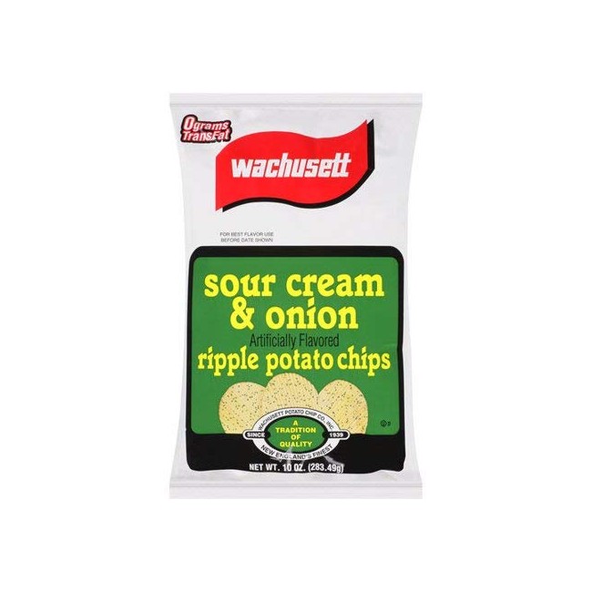 Wachusett Sour Cream & Onion Potato Chips, 10-ounce Family Size Bags (3 Pack)