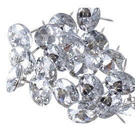 abcGoodefg 60PCS Rhinestone Sew Buttons Diamond Crystal Upholstery Nails Tacks Sofa Wall DIY Crafts Decoration (20MM)